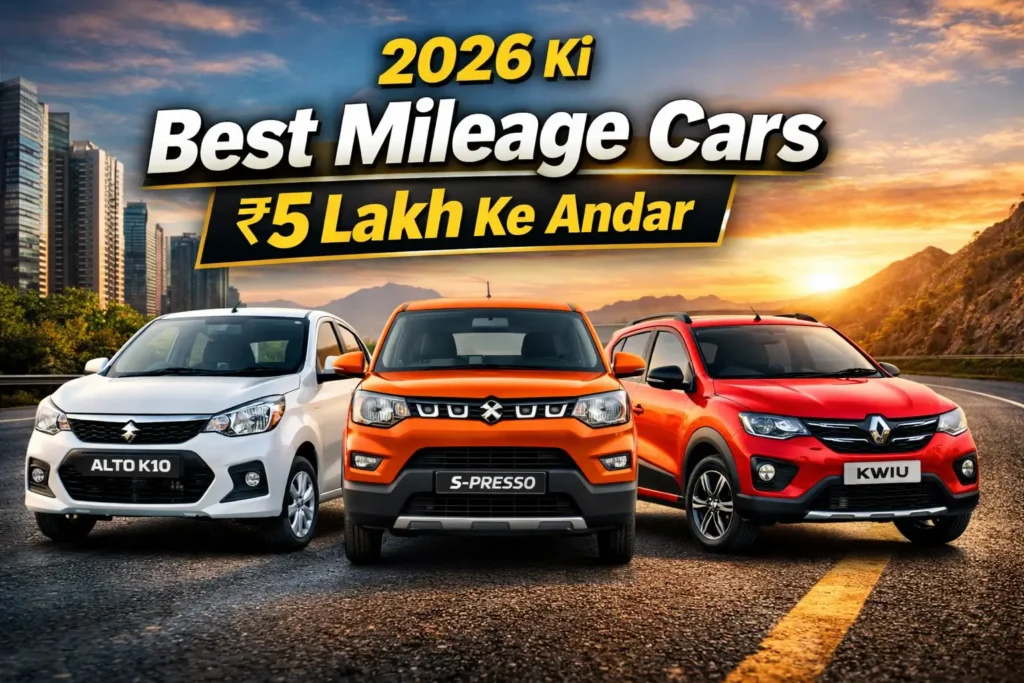 2026ki best mileage cars under 5 lakh