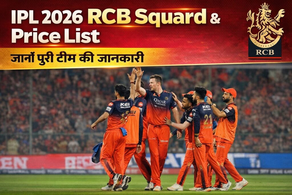 IPL 2026 RCB squad and price list overview