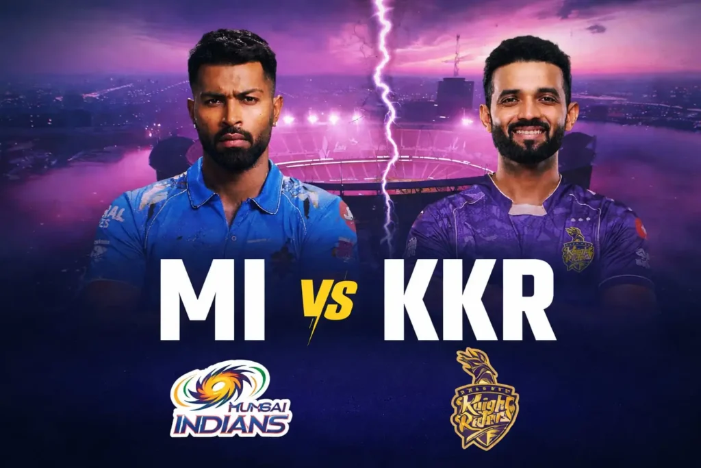MI vs KKR match poster IPL