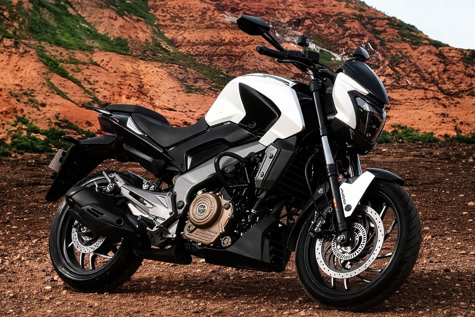 Bajaj Dominar 400 Bike on rocky mountain road