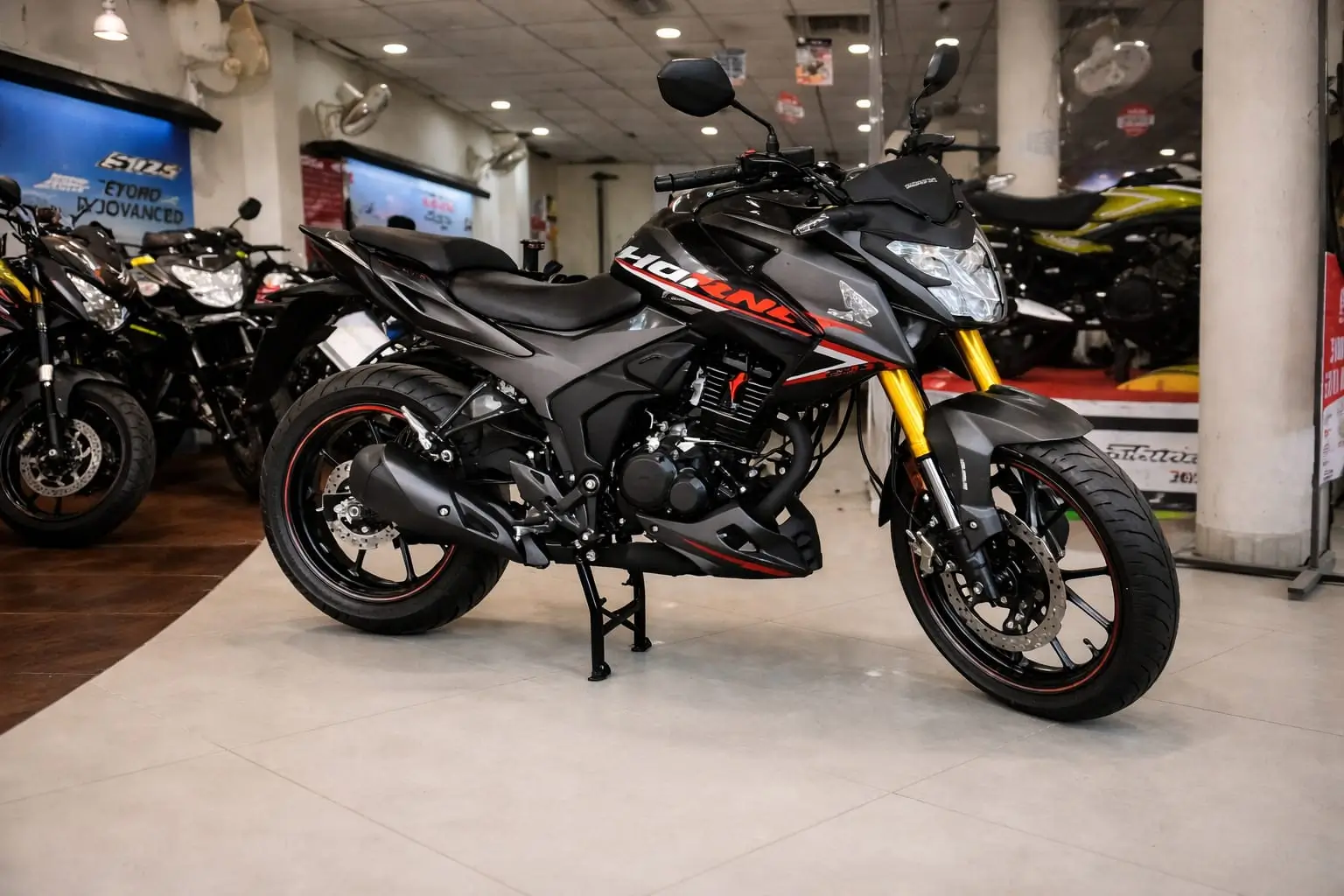 Honda Hornet 2.0 showroom bike front side view