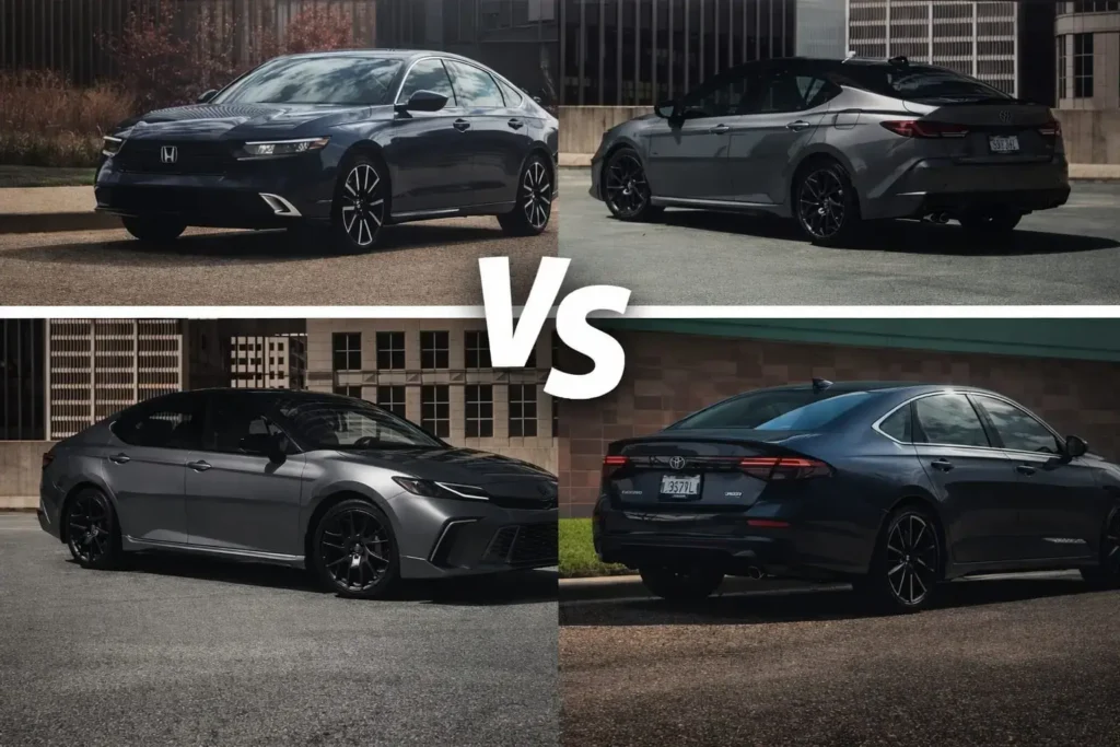 Toyota Camry vs Honda Accord seden comparison USA image